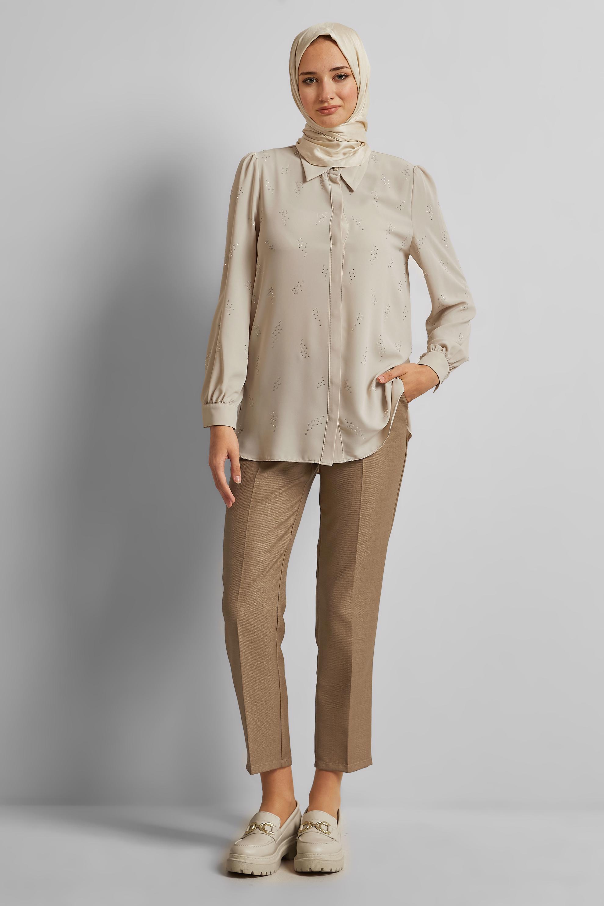 Tesettür giyim KAHVE BORU PAÇA PANTOLON 70864