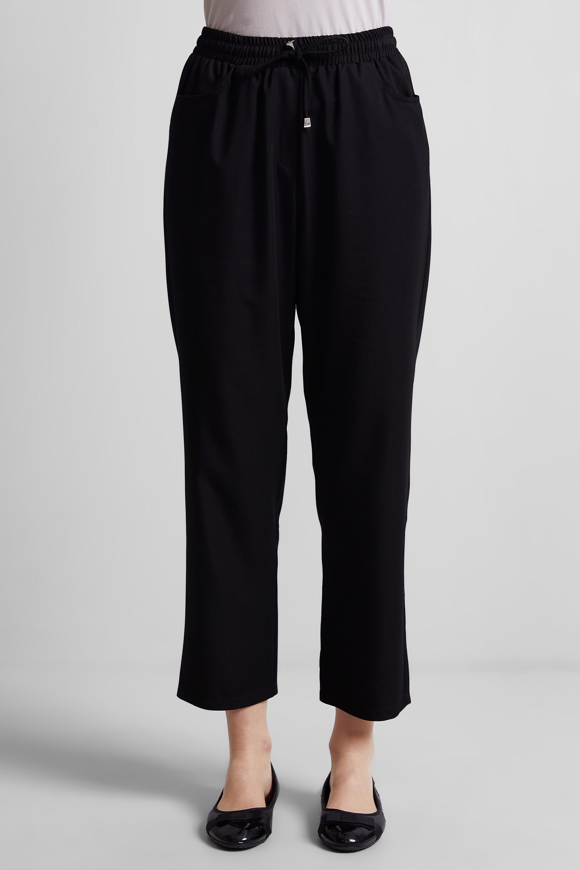 Tesettür giyim SİYAH BELİ LASTİKLİ PANTOLON 70866