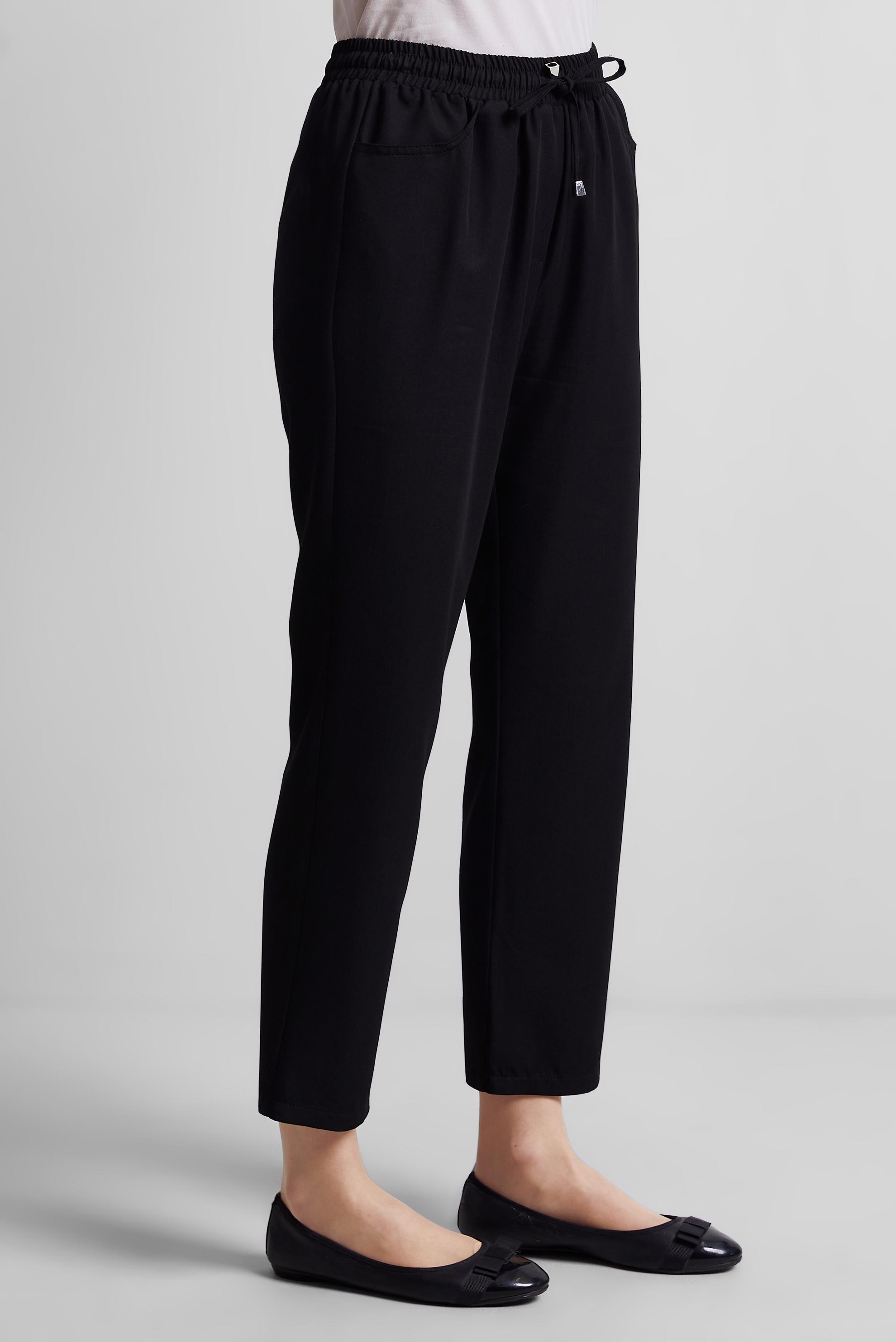 Tesettür giyim SİYAH BELİ LASTİKLİ PANTOLON 70866