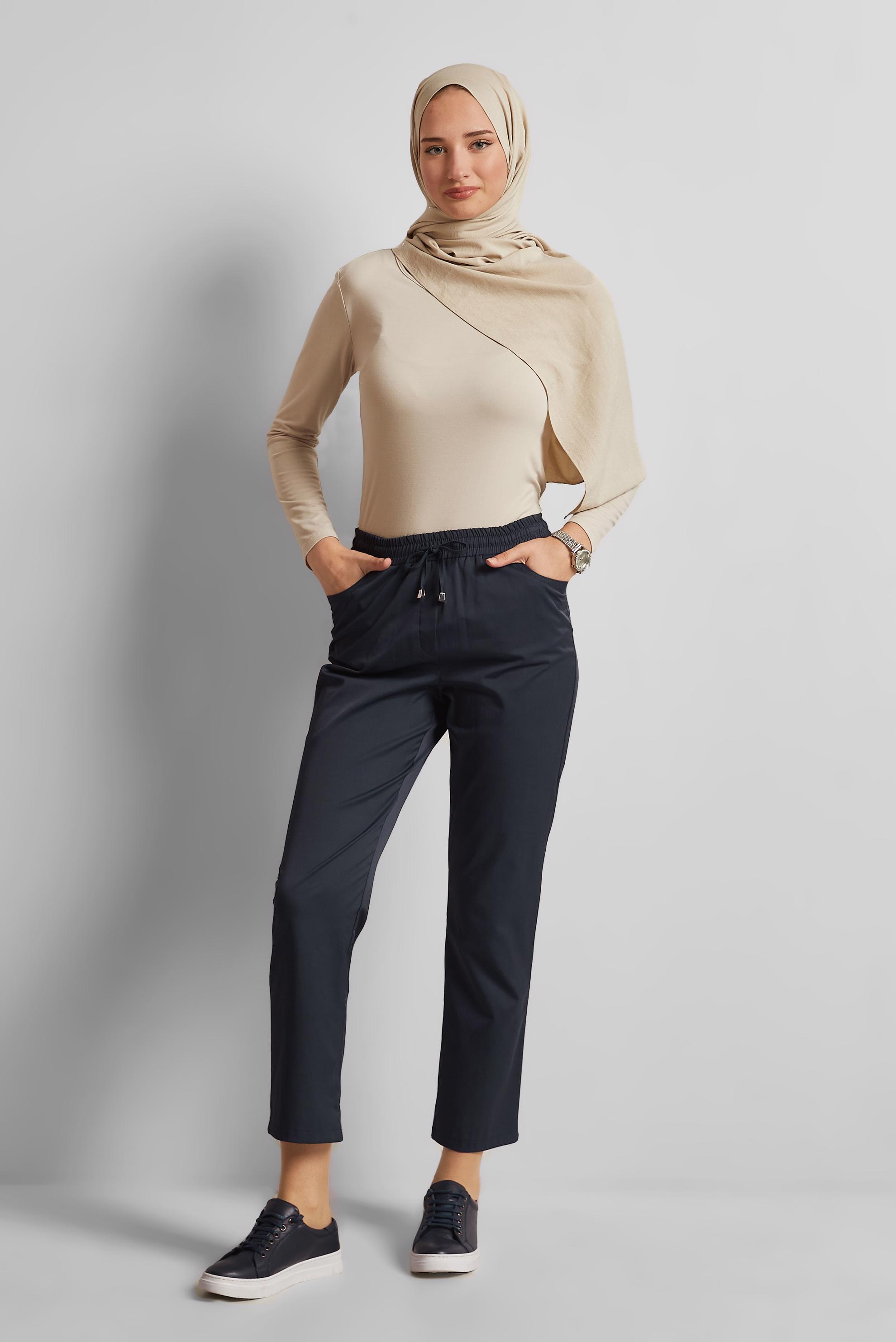 Tesettür giyim LACİVERT BELİ LASTİKLİ PANTOLON 70866