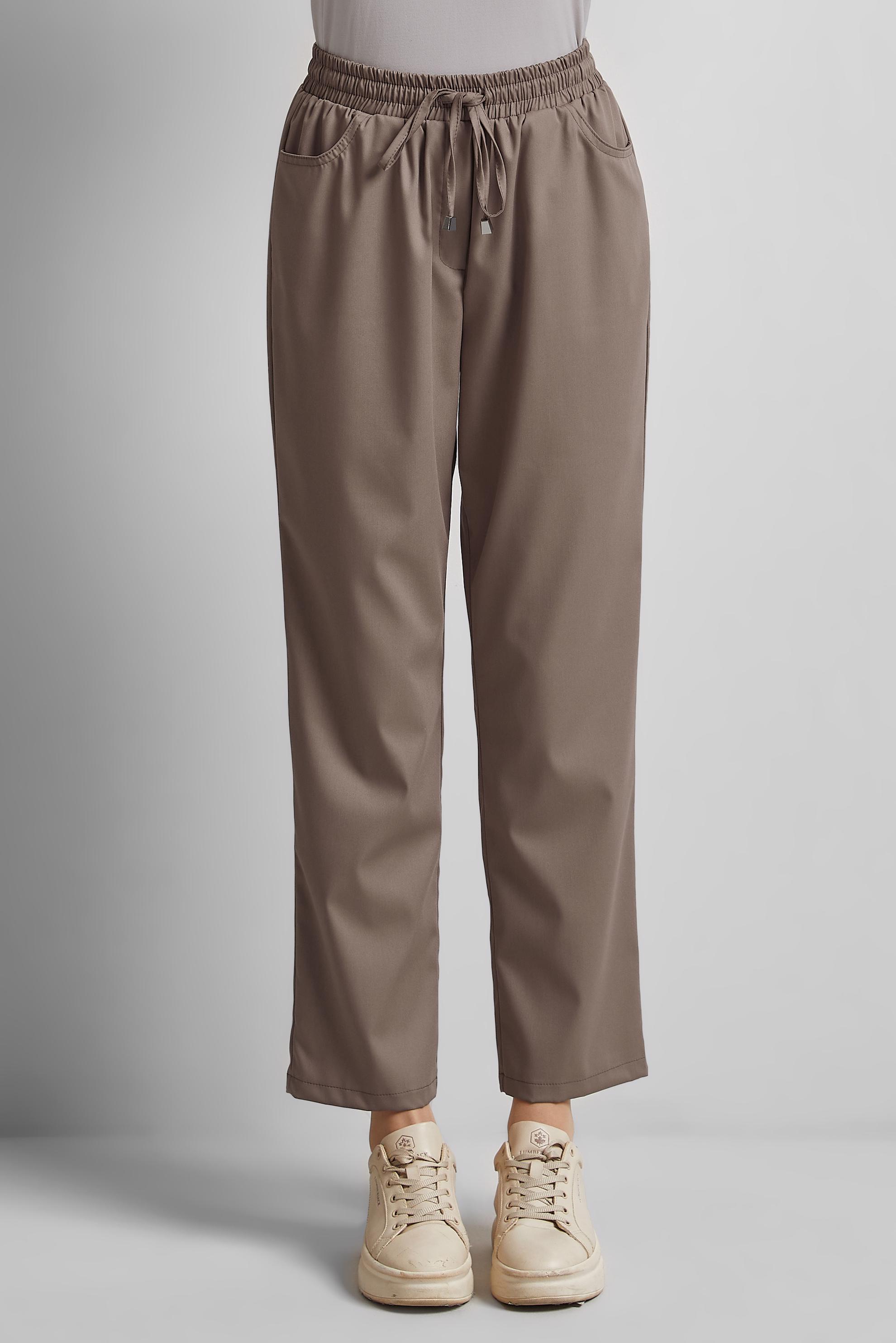 Tesettür giyim VİZON BELİ LASTİKLİ PANTOLON 70866