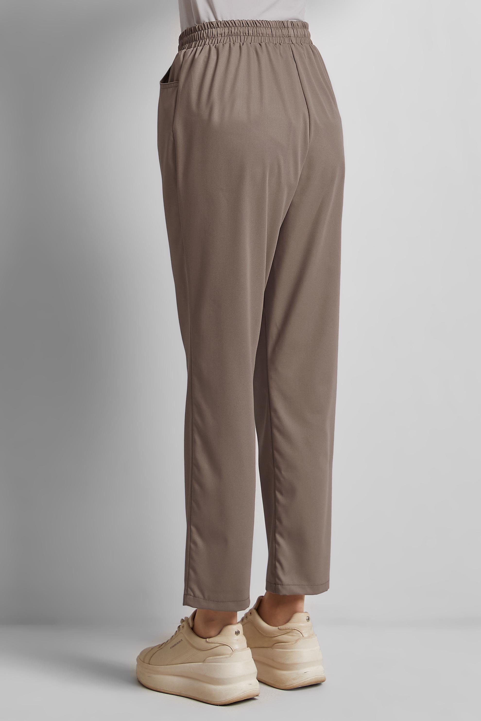 Tesettür giyim VİZON BELİ LASTİKLİ PANTOLON 70866