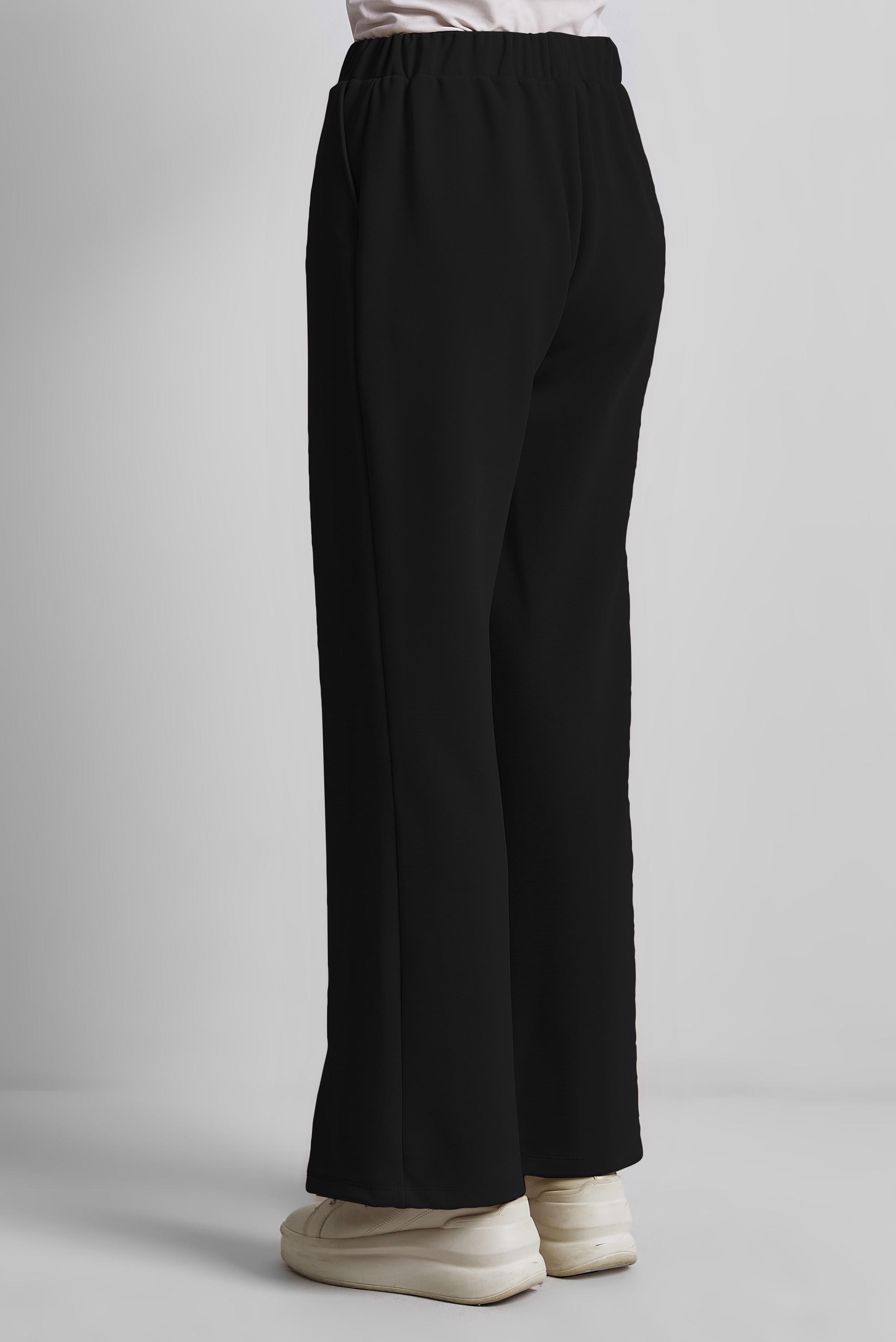 Tesettür giyim SİYAH YIRTMAÇ DETAYLI PANTOLON 70869