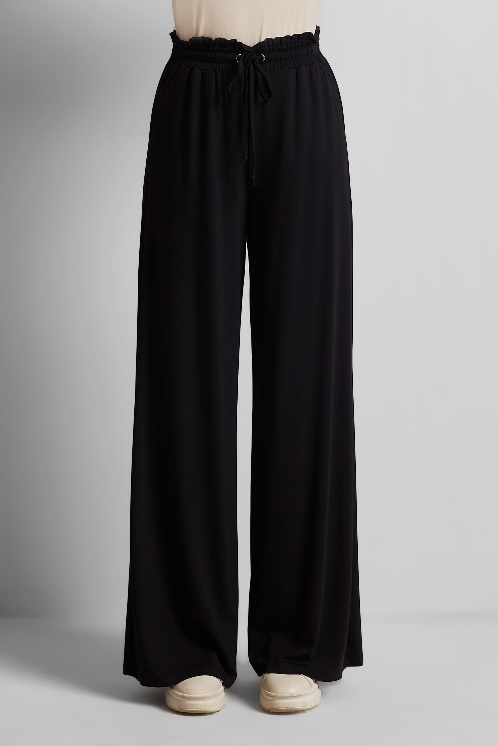 Tesettür giyim SİYAH BELİ LASTİKLİ PANTOLON 70870