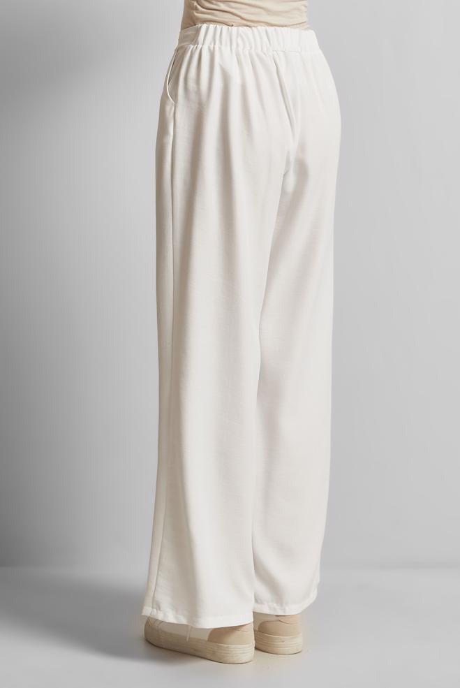 Hijab clothing WHITE WIDE LEG PANTS 70871 - ALVİNA