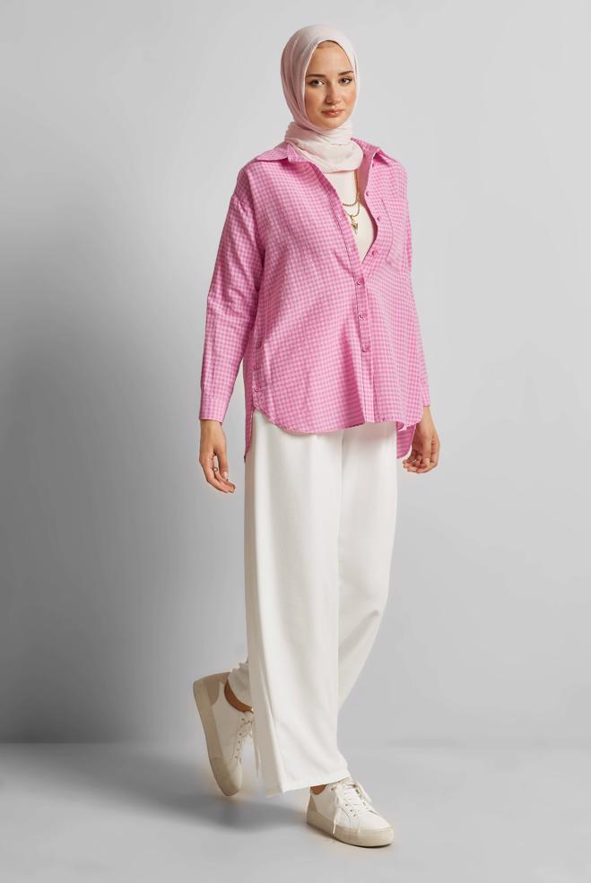 Hijab clothing WHITE WIDE LEG PANTS 70871 - ALVİNA