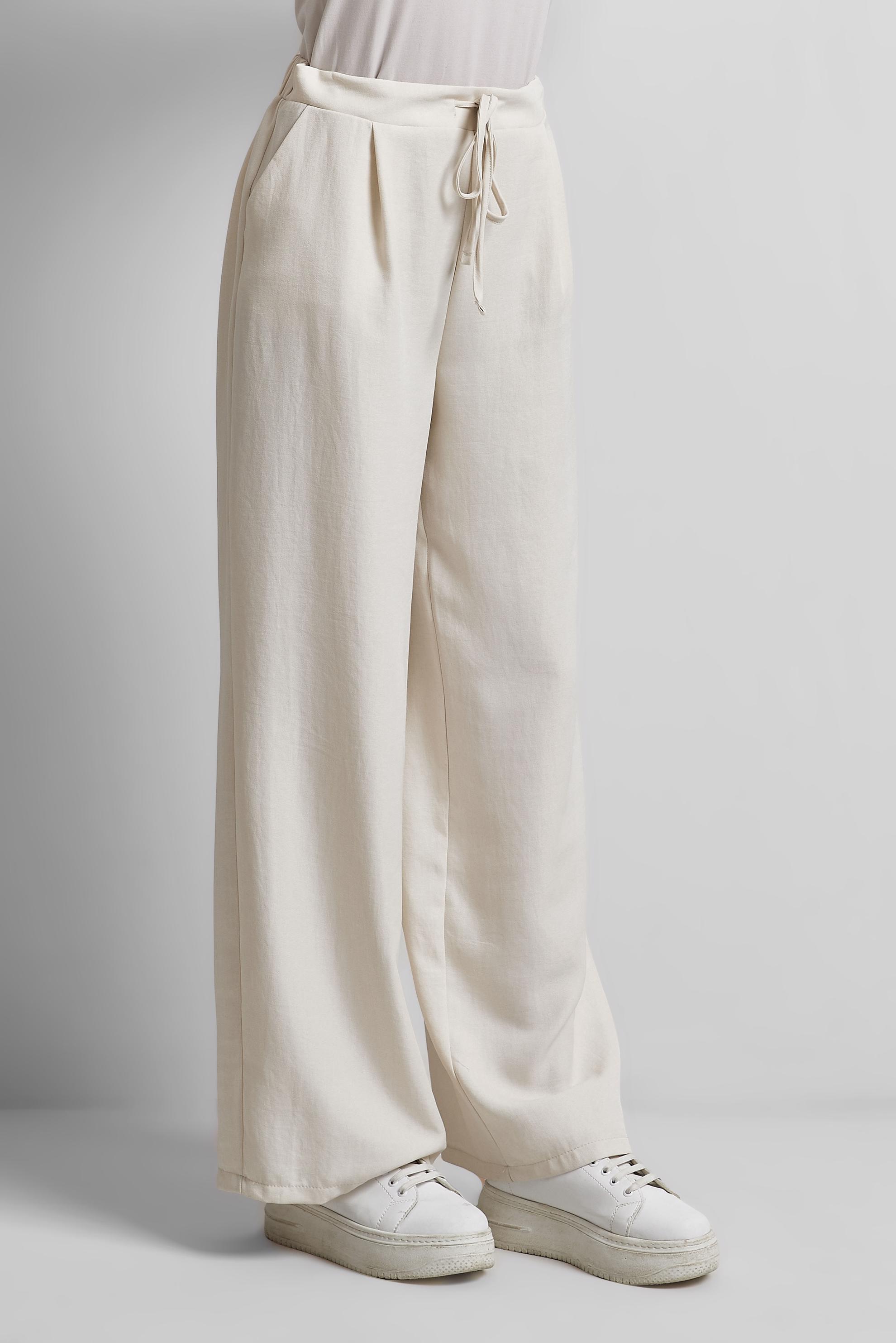 Tesettür giyim EKRU GENİŞ PAÇA PANTOLON 70871