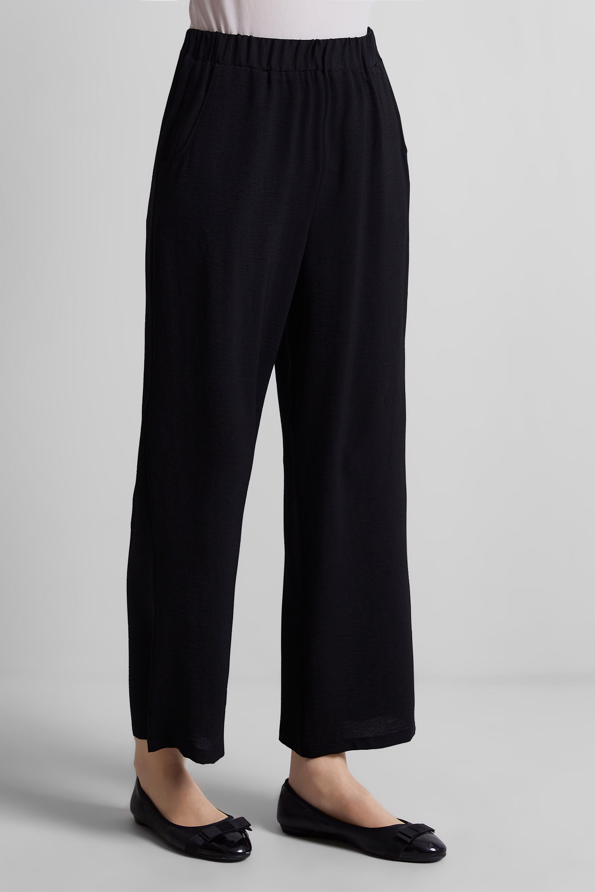 Tesettür giyim SİYAH GENİŞ PAÇA PANTOLON 70872