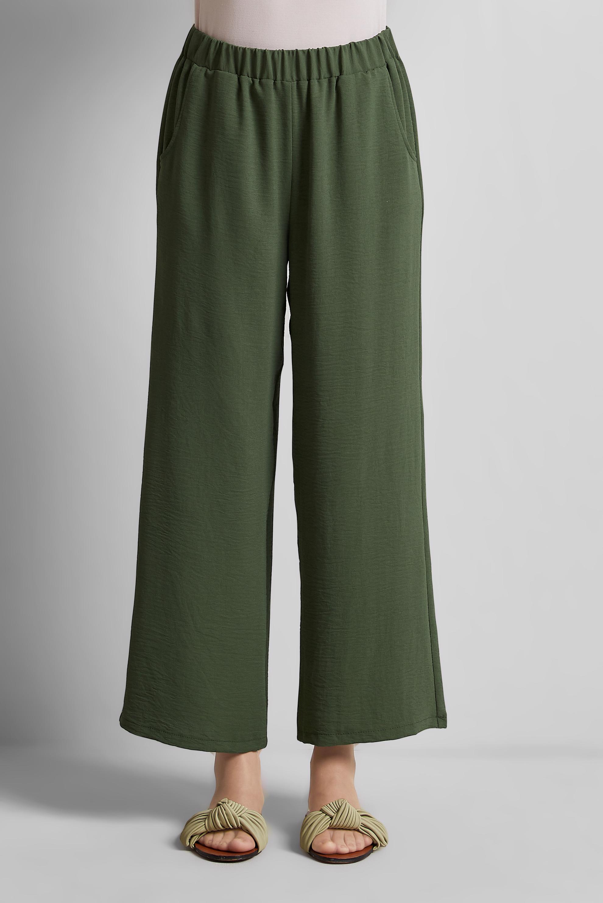 Tesettür giyim HAKİ GENİŞ PAÇA PANTOLON 70872