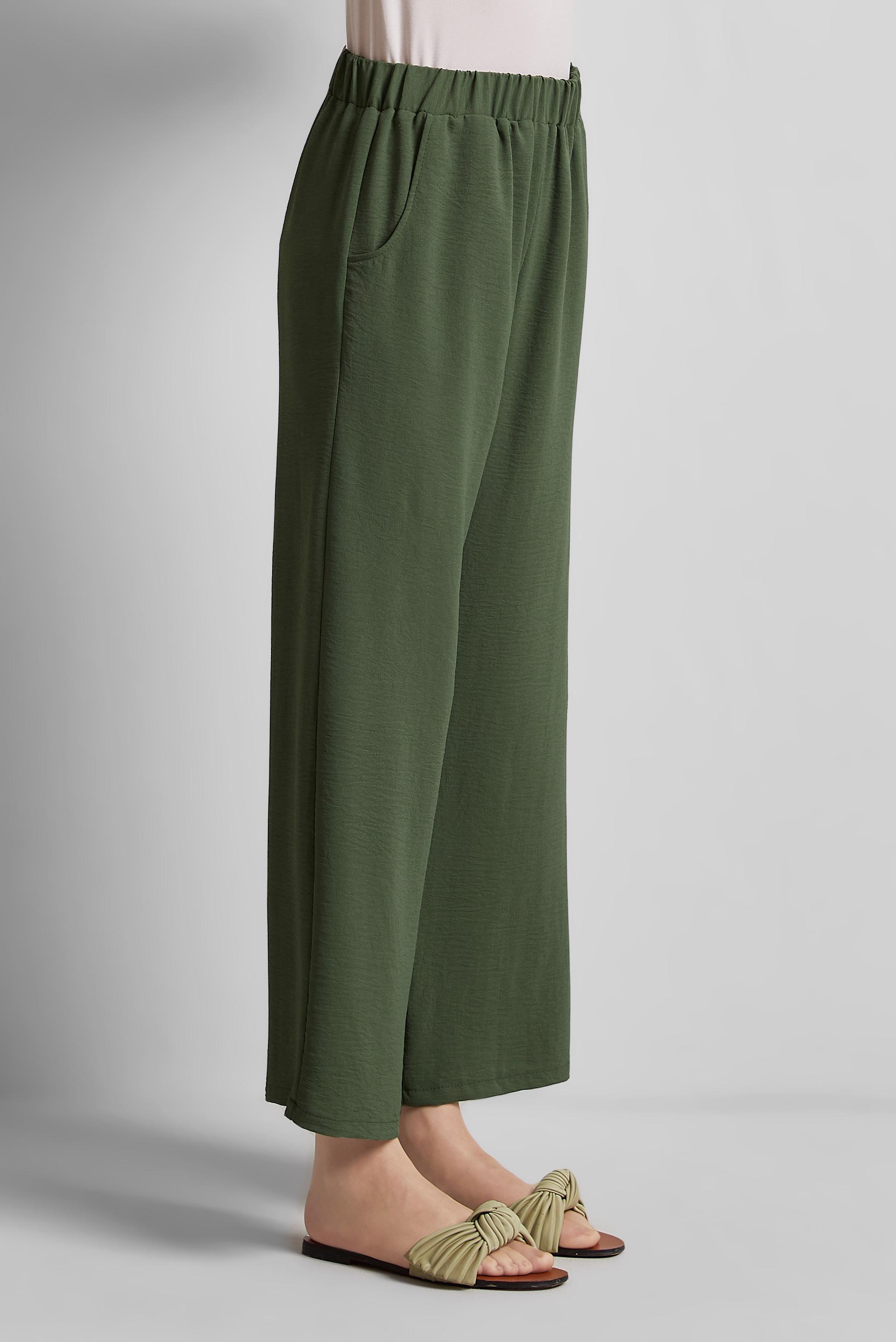 Tesettür giyim HAKİ GENİŞ PAÇA PANTOLON 70872