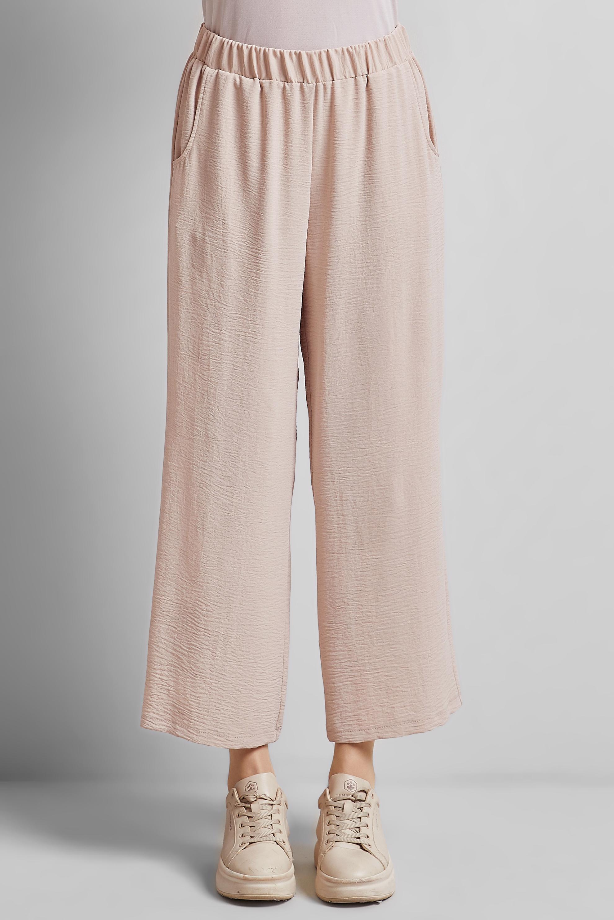 Tesettür giyim BEJ GENİŞ PAÇA PANTOLON 70872