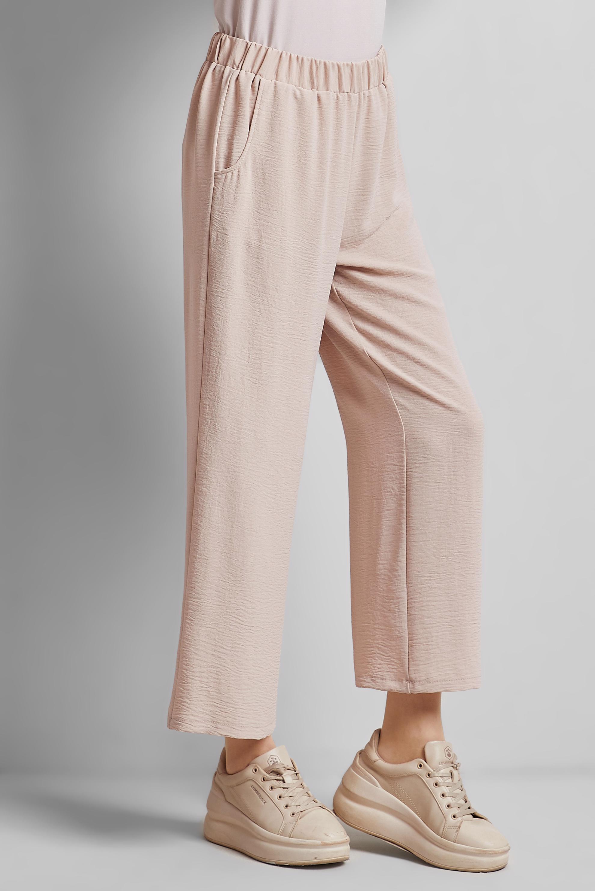 Tesettür giyim BEJ GENİŞ PAÇA PANTOLON 70872