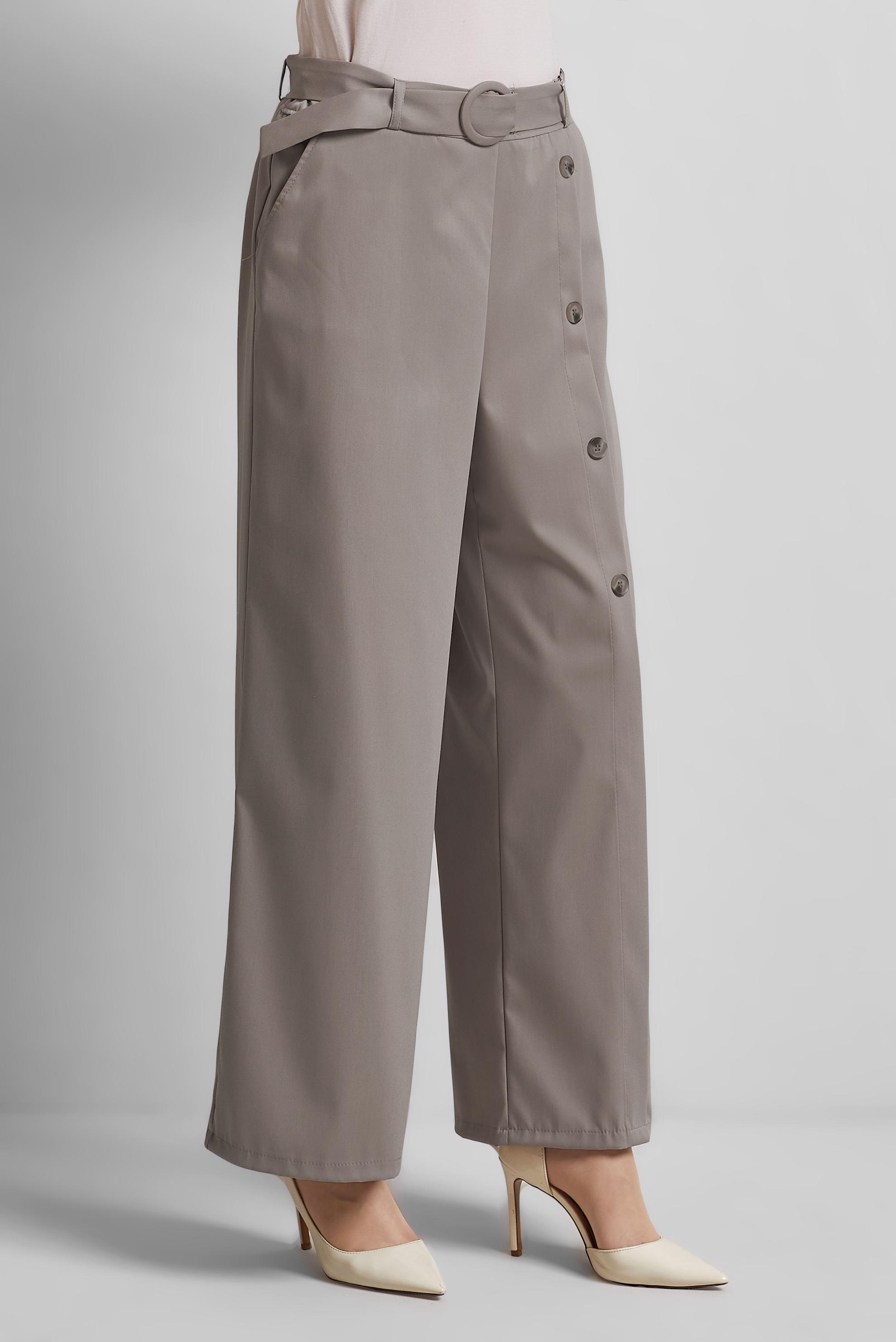 Tesettür giyim VİZON GENİŞ PAÇA PANTOLON 70873