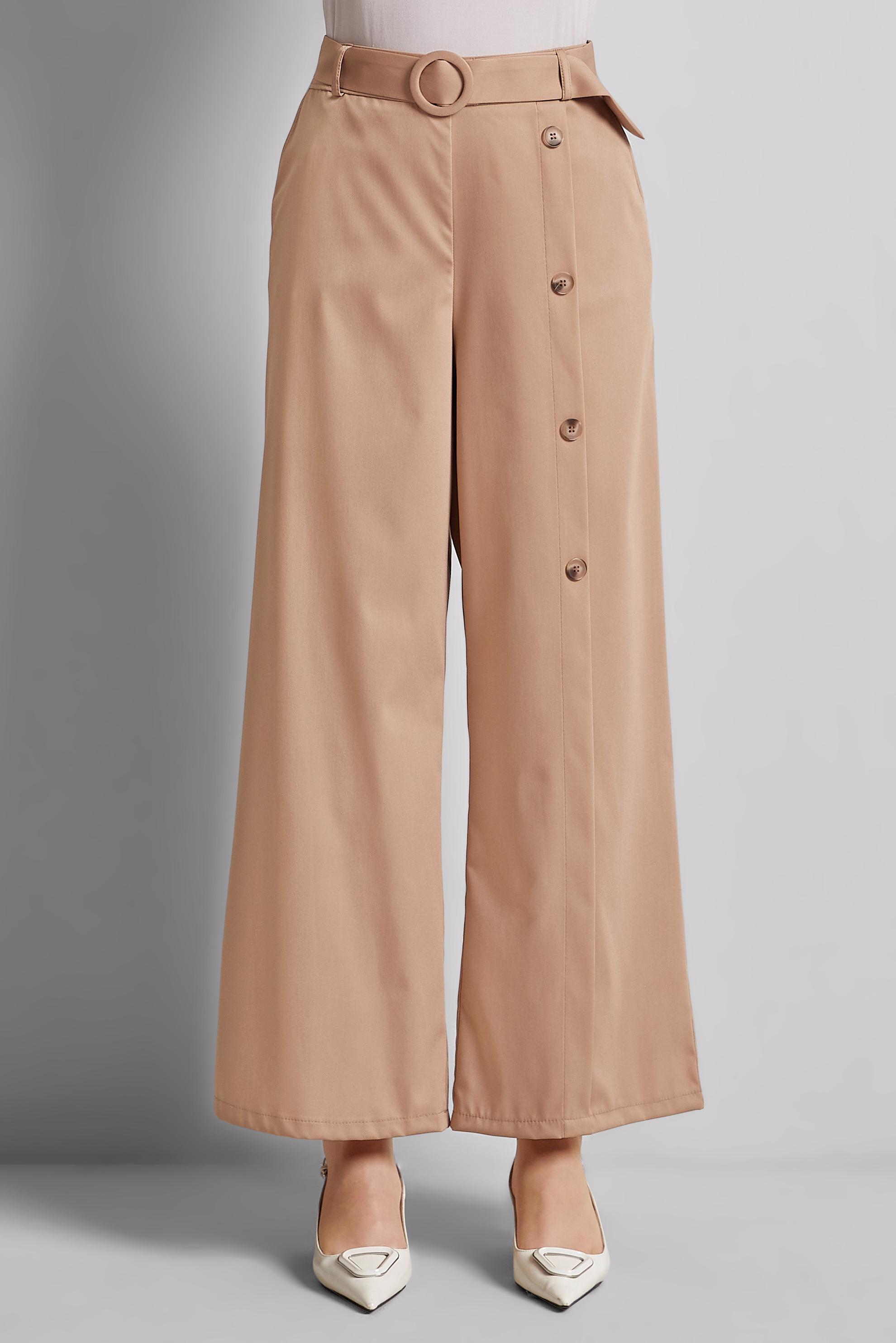 Tesettür giyim KAHVE GENİŞ PAÇA PANTOLON 70873