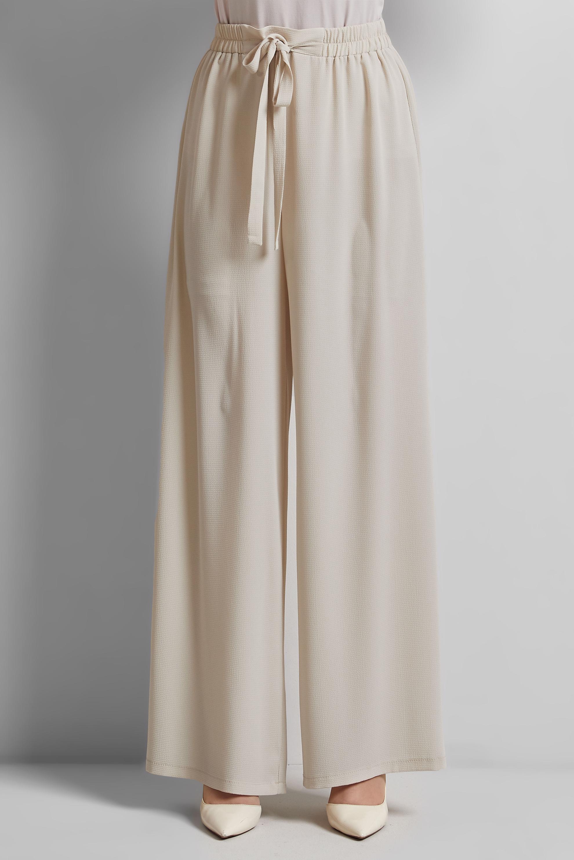 Tesettür giyim BEJ GENİŞ PAÇA PANTOLON 70874