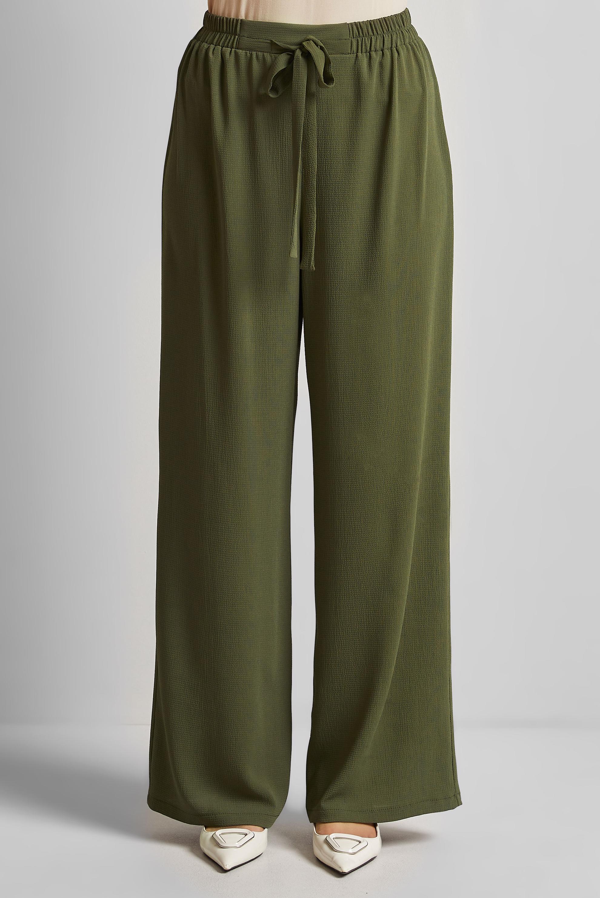 Tesettür giyim HAKİ GENİŞ PAÇA PANTOLON 70874