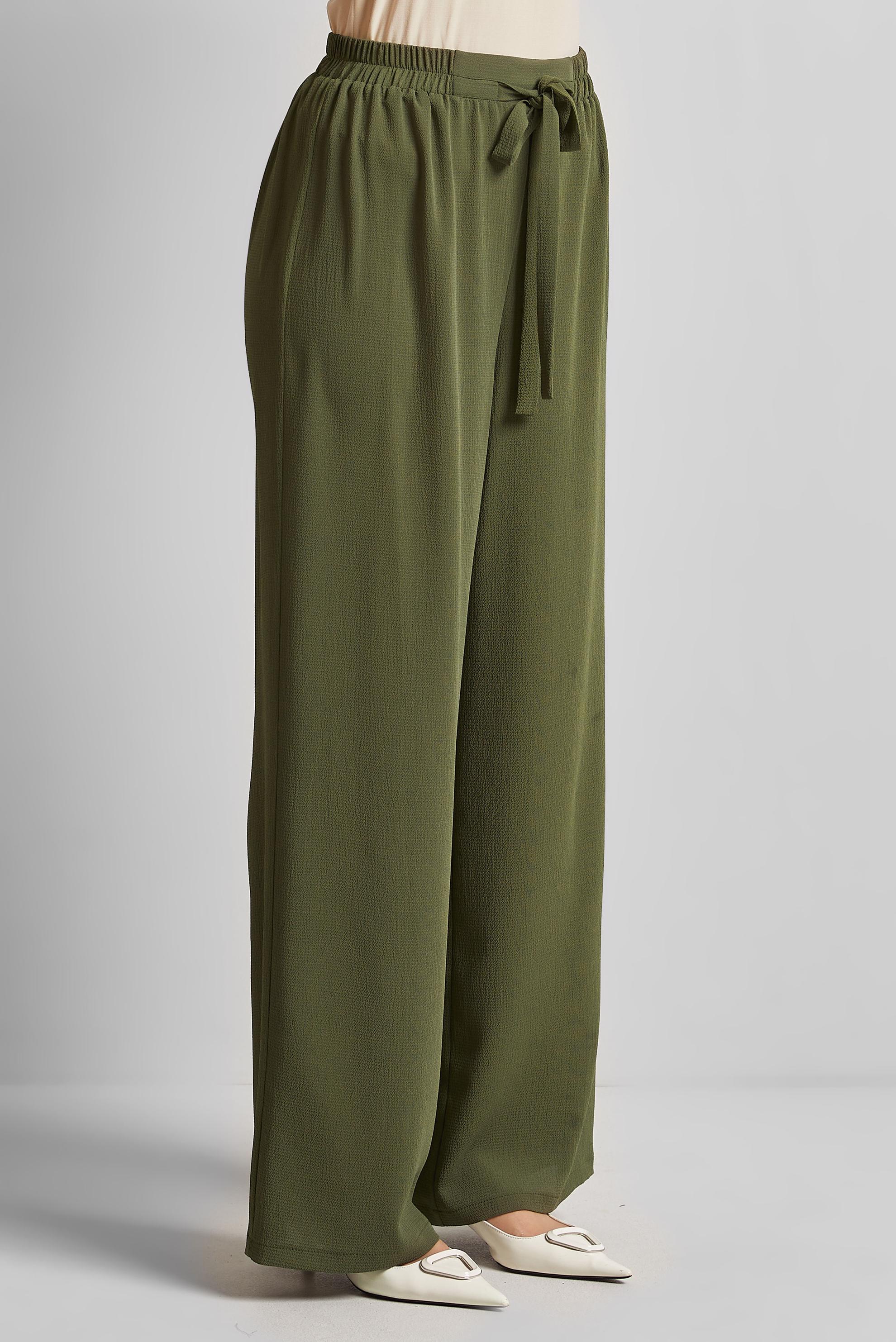 Tesettür giyim HAKİ GENİŞ PAÇA PANTOLON 70874