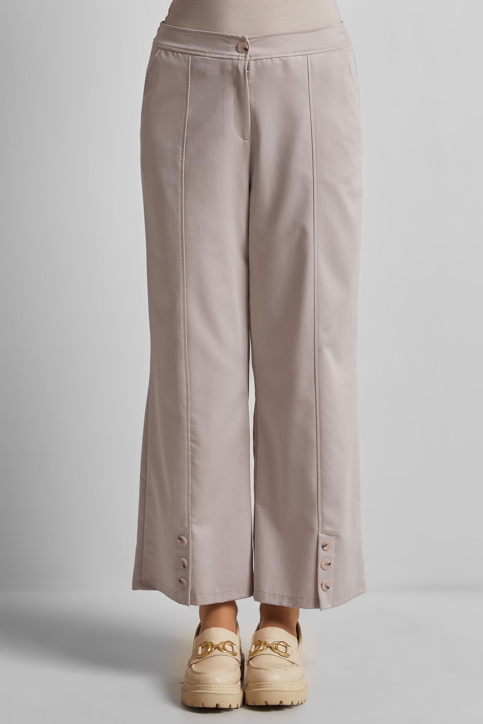 Tesettür giyim BEJ GENİŞ PAÇA PANTOLON 70875