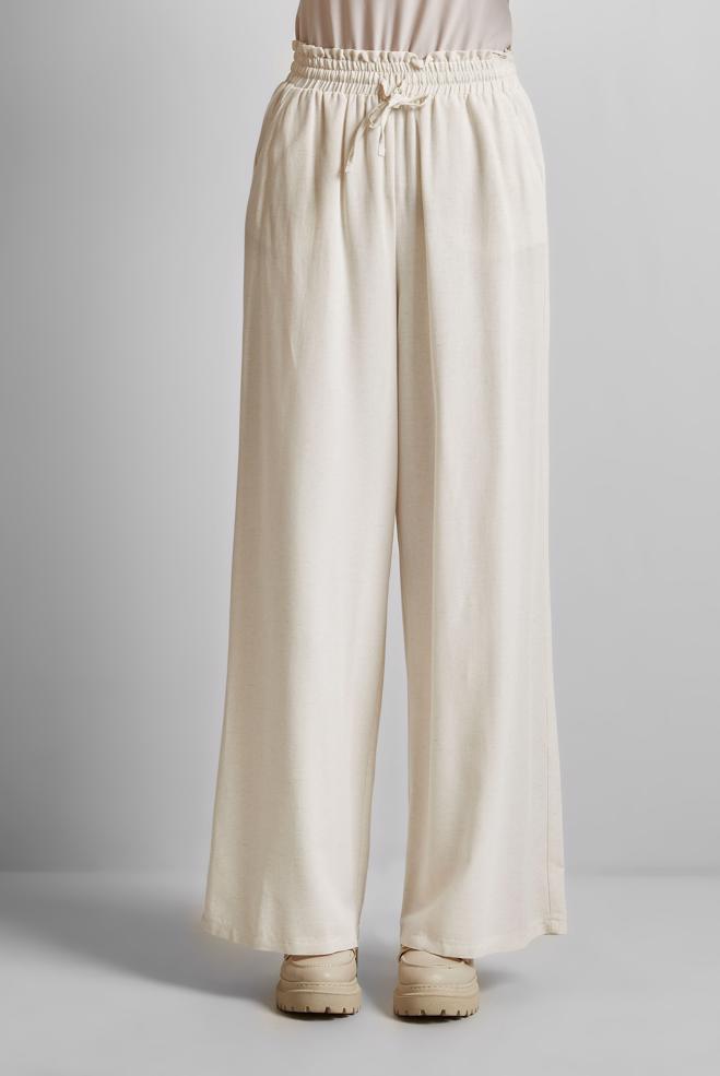 Hijab clothing WHITE ELASTIC WAIST PANTS 70877 - ALVİNA
