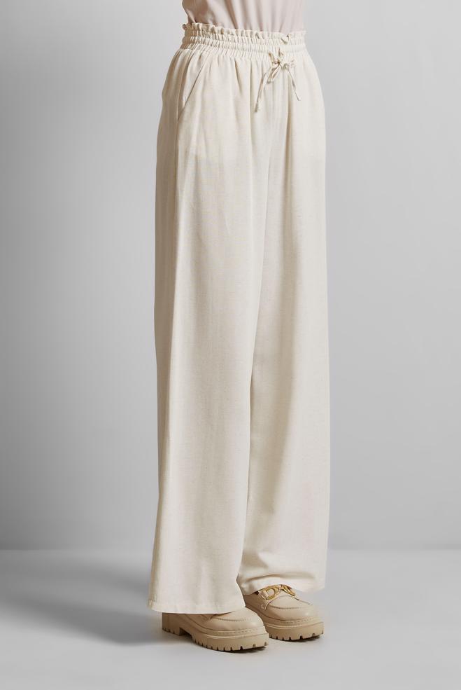Hijab clothing WHITE ELASTIC WAIST PANTS 70877 - ALVİNA