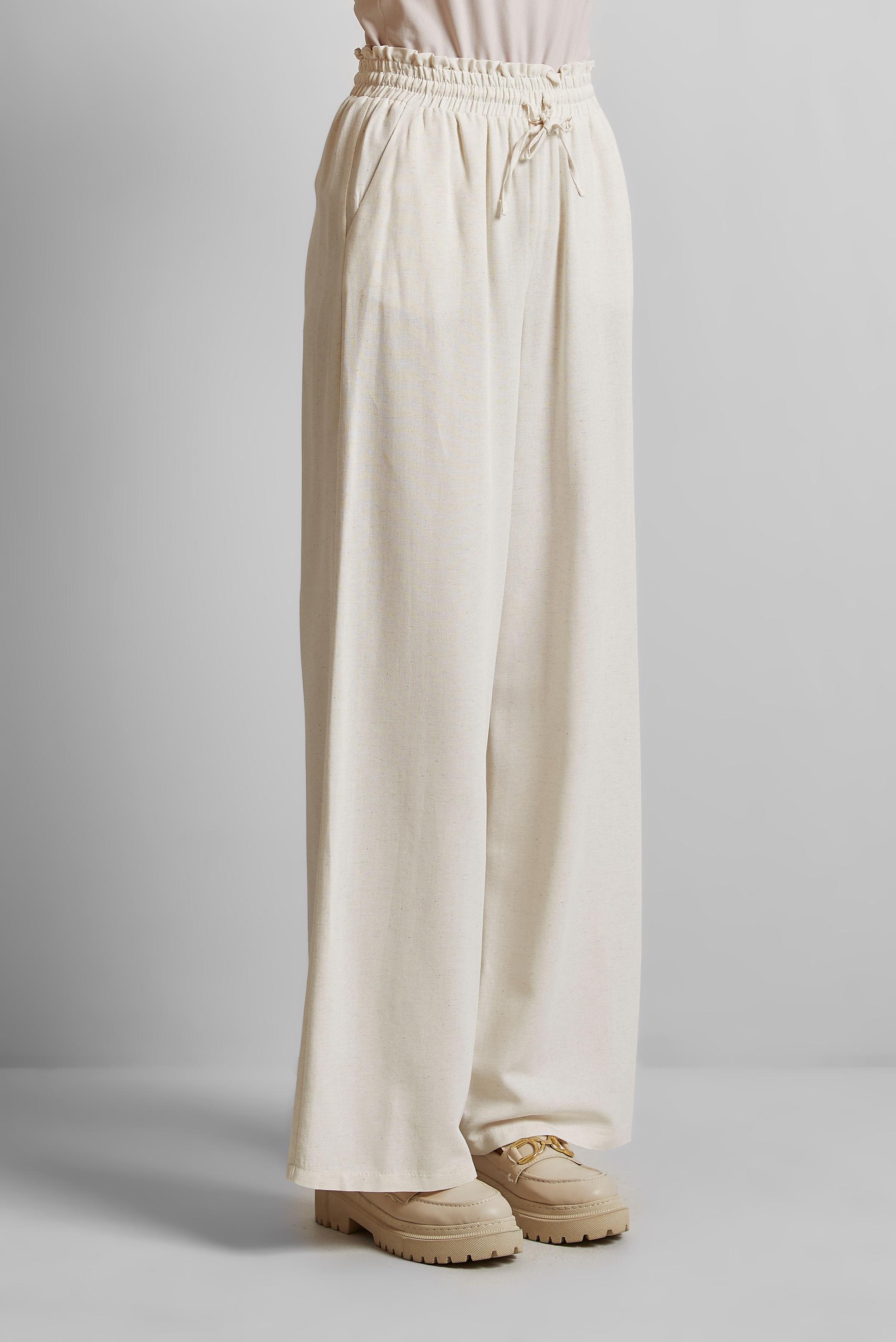 Tesettür giyim BEYAZ BELİ LASTİKLİ PANTOLON 70877