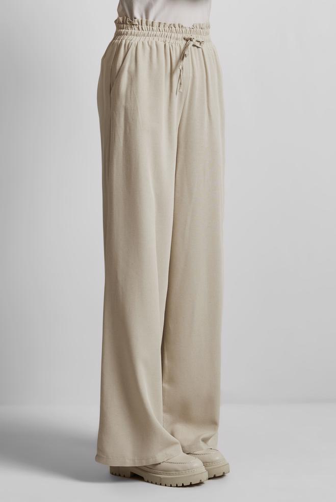 Hijab clothing BEIGE ELASTIC WAIST PANTS 70877 - ALVİNA