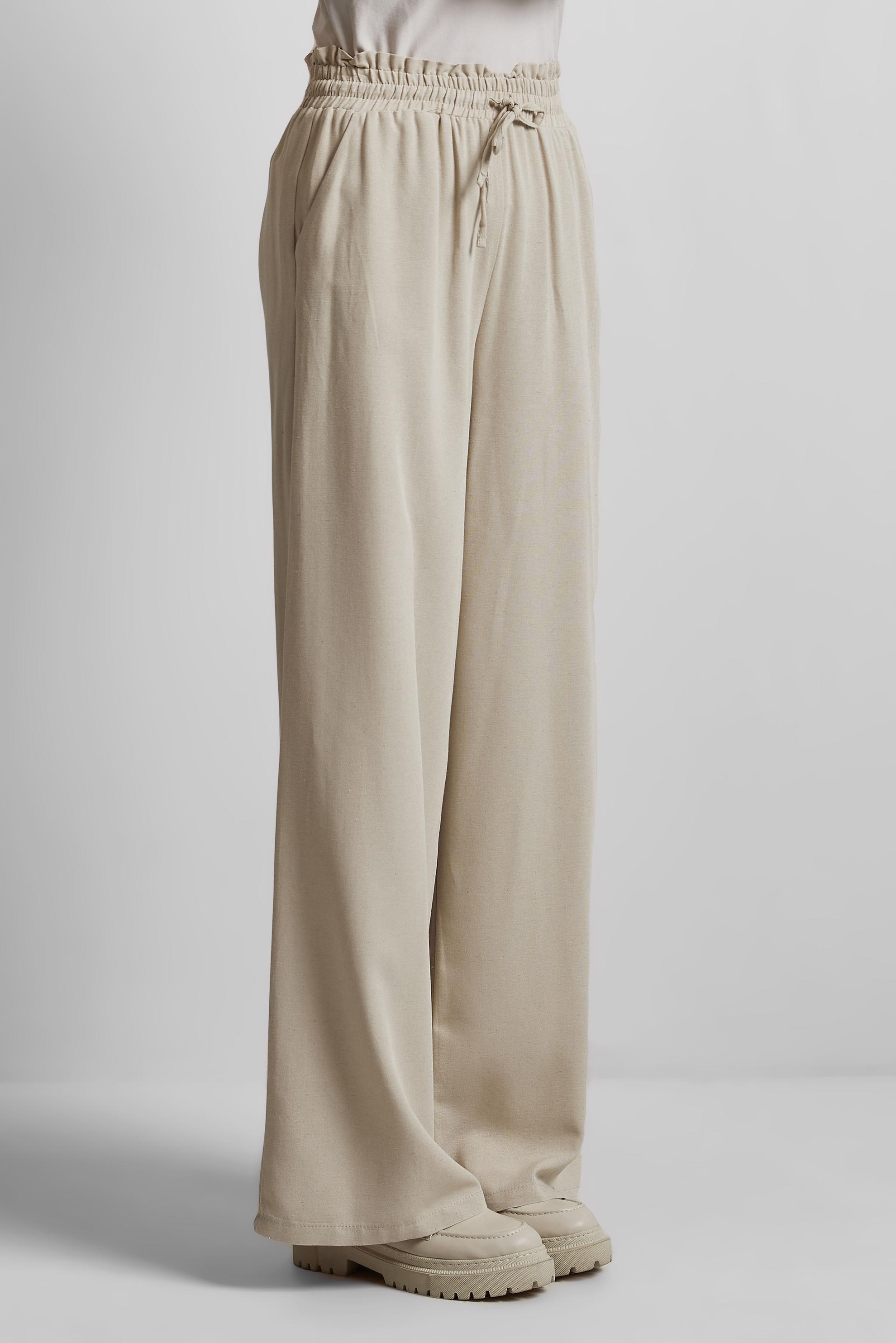 Tesettür giyim BEJ BELİ LASTİKLİ PANTOLON 70877