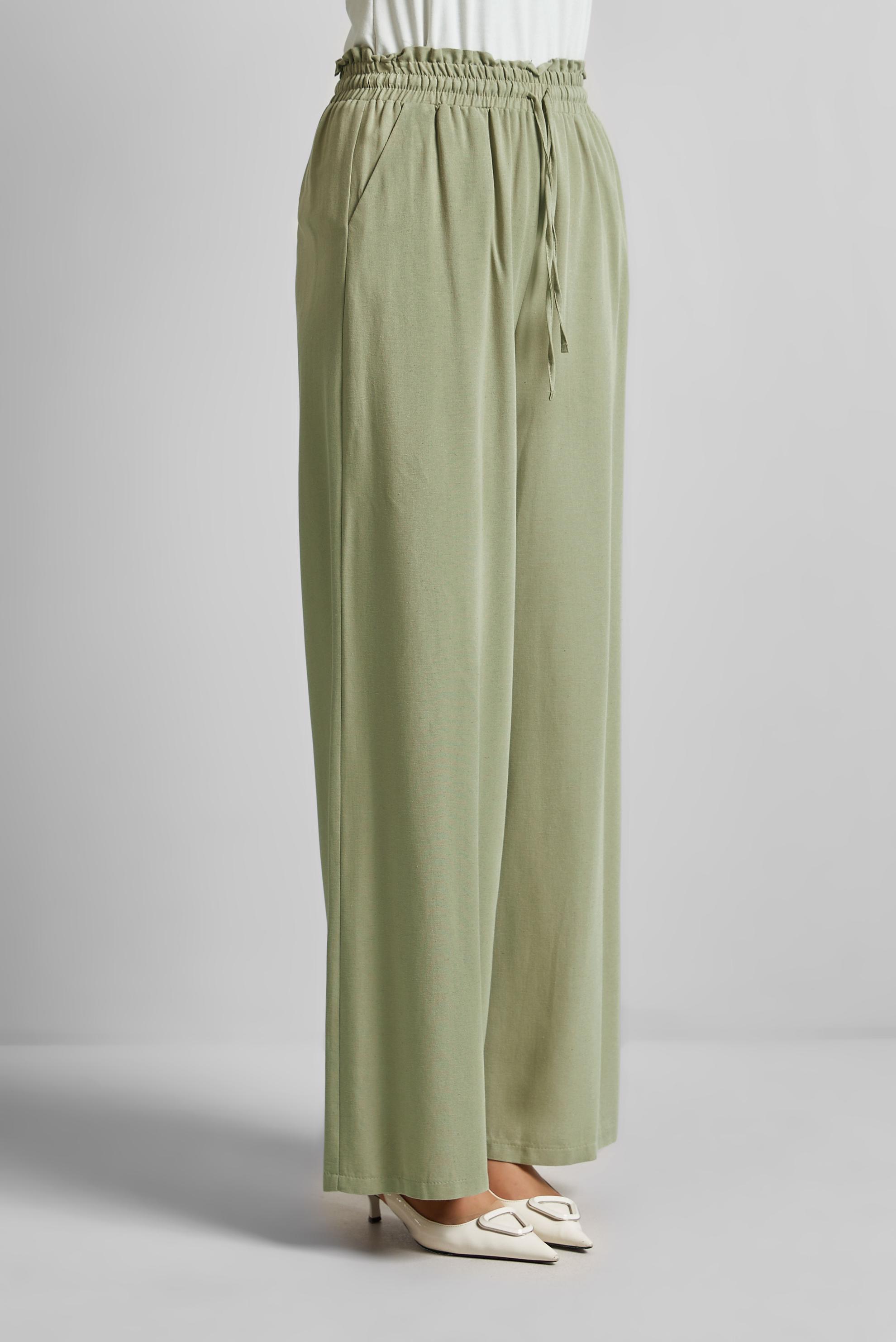 Hijab clothing GREEN ELASTIC WAIST PANTS 70877