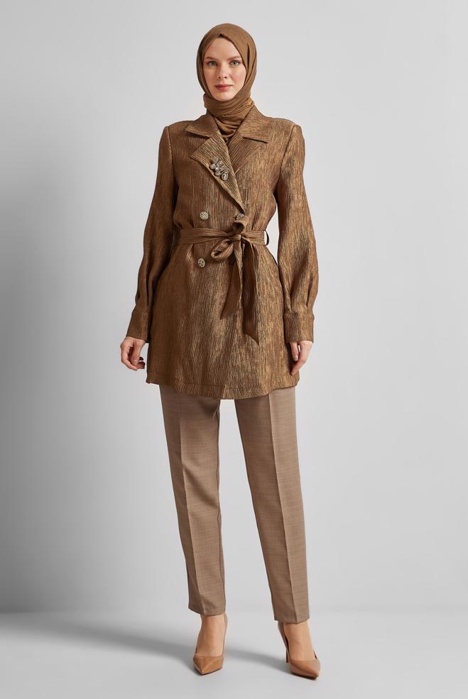 Hijab clothing BROWN SKINNY LEG PANTS 70878 - ALVİNA