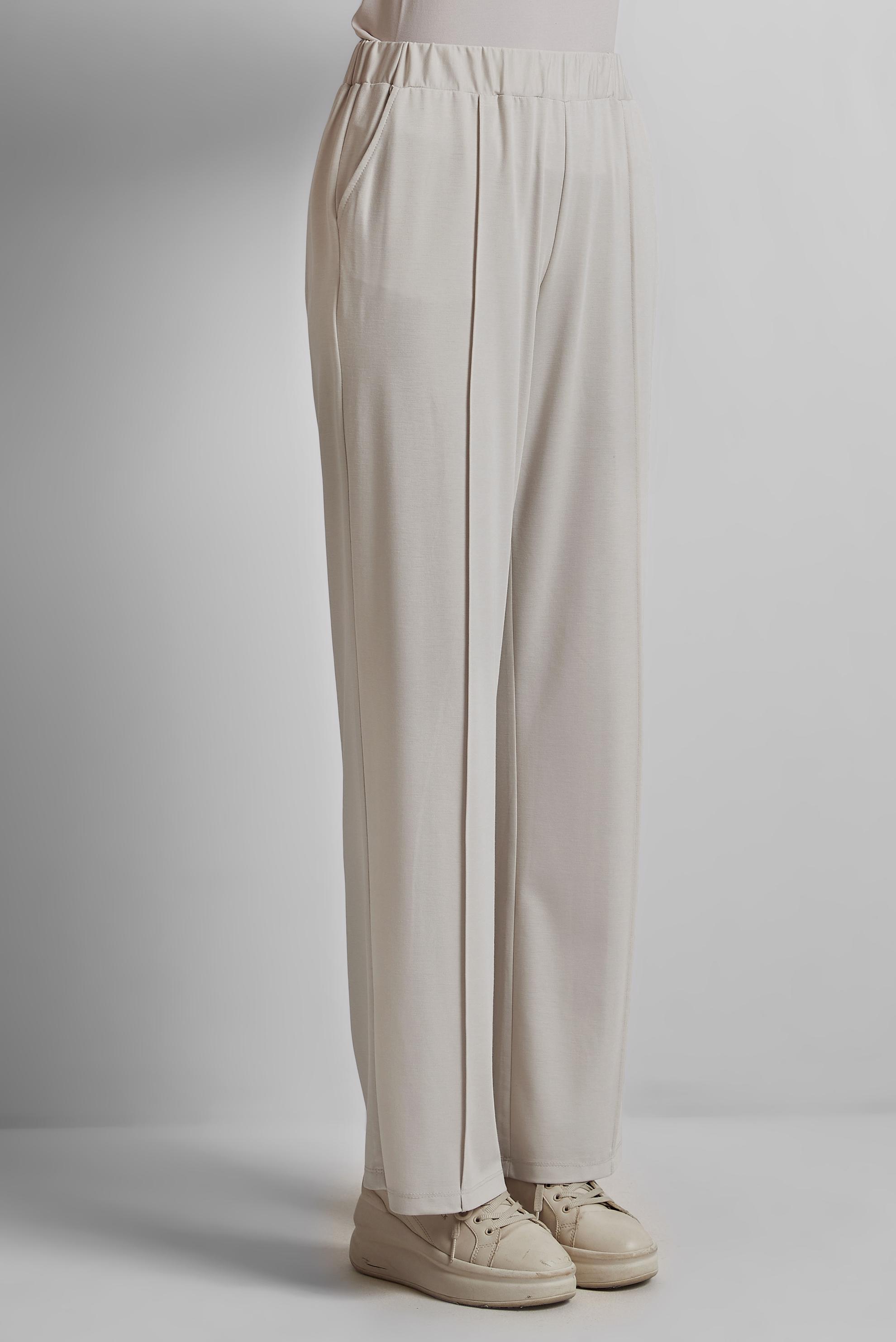 Tesettür giyim BEJ BELİ LASTİKLİ PANTOLON 70880