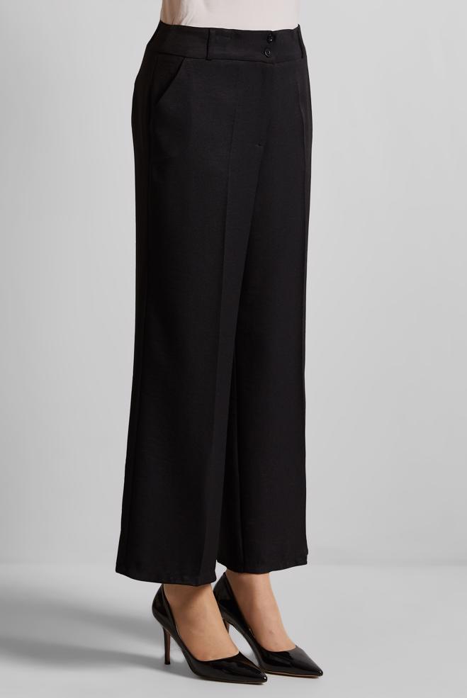 Hijab clothing BLACK WIDE LEG PANTS 70881 - ALVİNA