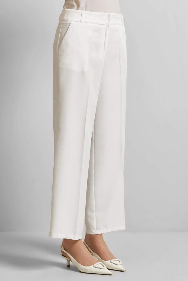 Hijab clothing WHITE WIDE LEG PANTS 70881 - ALVİNA