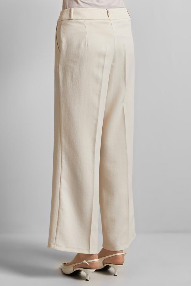 Hijab clothing ECRU WIDE LEG PANTS 70881 - ALVİNA