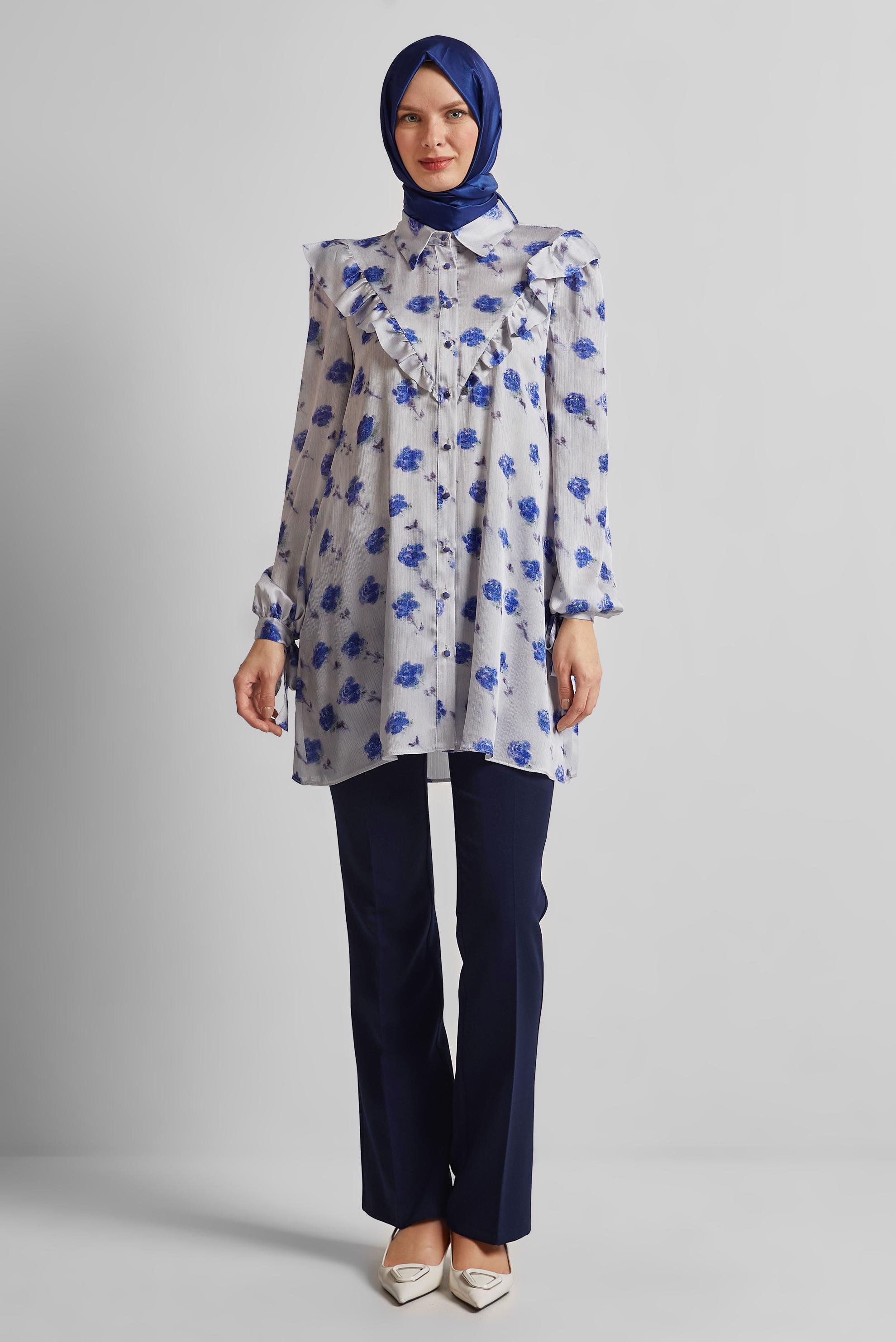 Tesettür giyim LACİVERT DÜZ PAÇA PANTOLON 70882