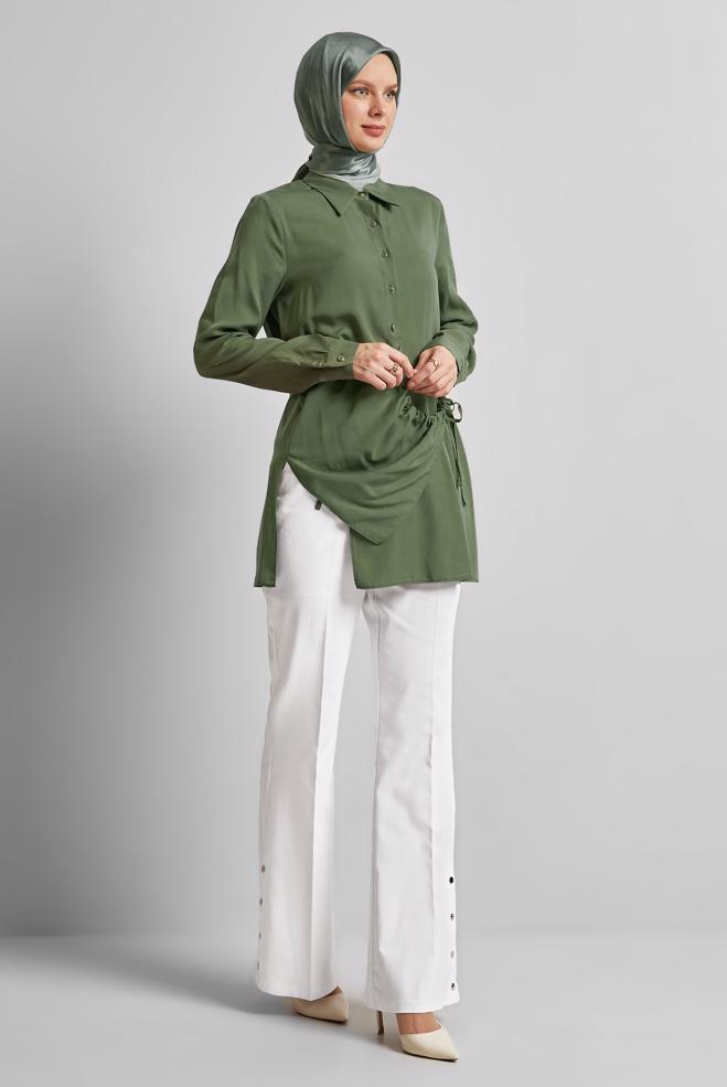 Hijab clothing WHITE FLARED PANTS 70883 - ALVİNA