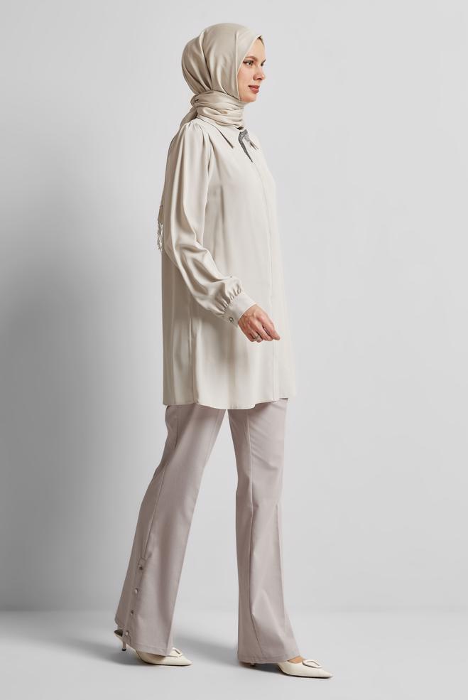 Hijab clothing BEIGE FLARED PANTS 70883 - ALVİNA