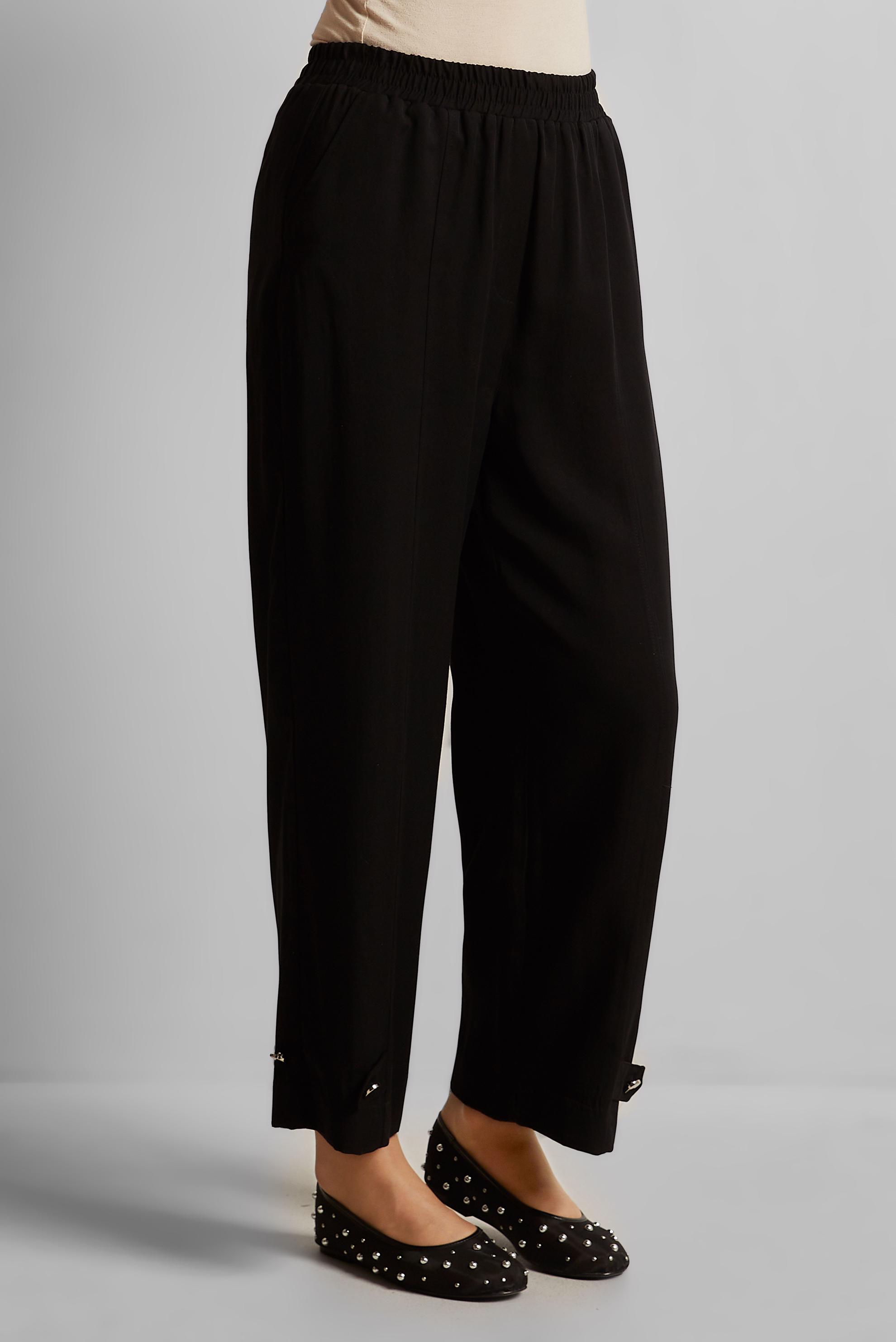 Tesettür giyim SİYAH GENİŞ PAÇA LYOCELL PANTOLON 70889