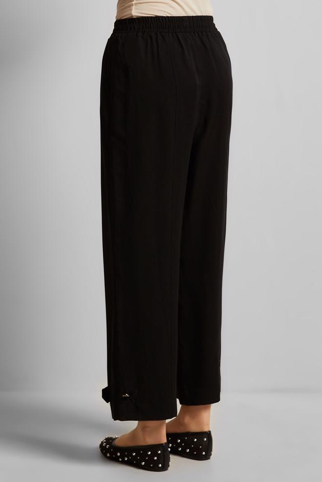 Hijab clothing BLACK WIDE LEG LYOCELL PANTS 70889 - ALVİNA