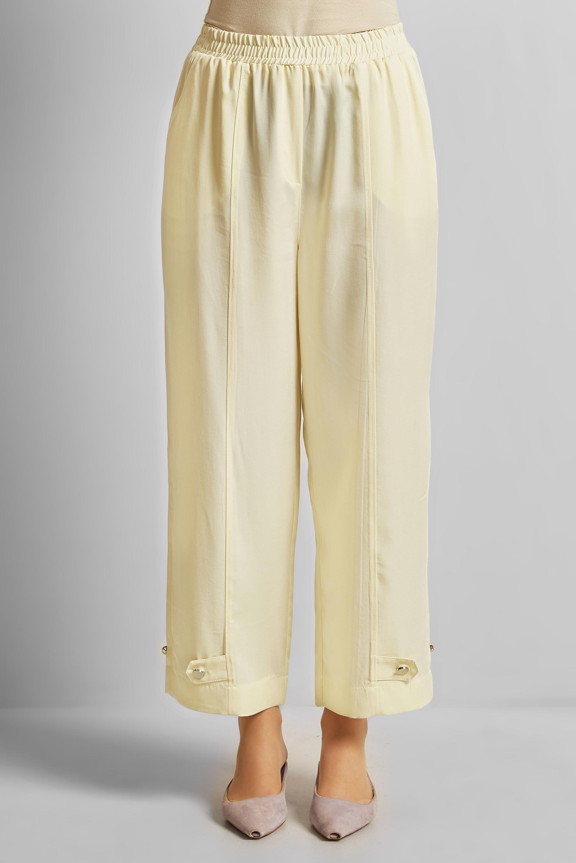 Tesettür giyim EKRU GENİŞ PAÇA LYOCELL PANTOLON 70889