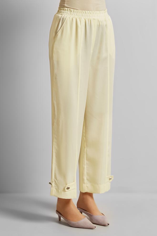 Hijab clothing ECRU WIDE LEG LYOCELL PANTS 70889 - ALVİNA