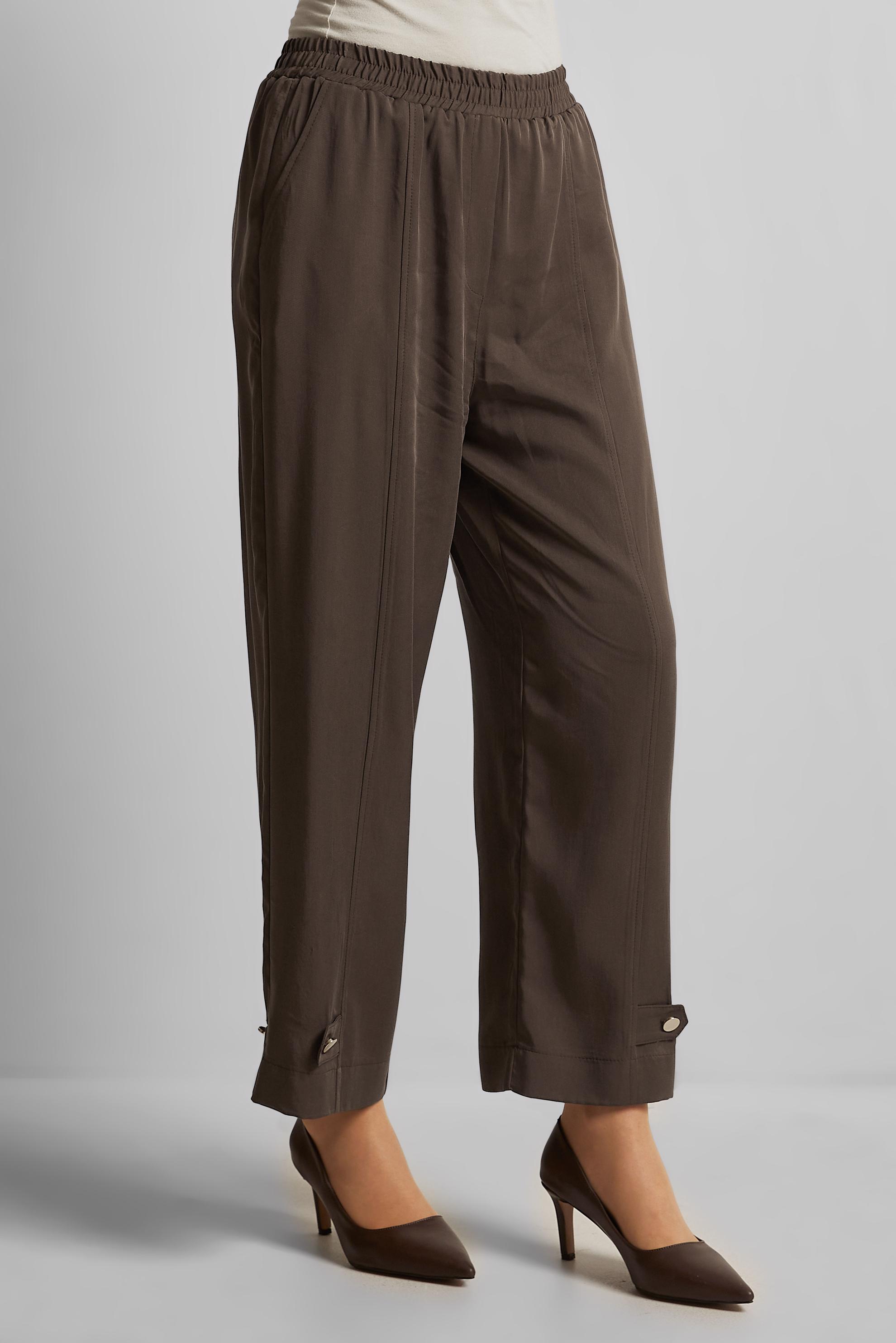 Tesettür giyim KAHVE GENİŞ PAÇA LYOCELL PANTOLON 70889