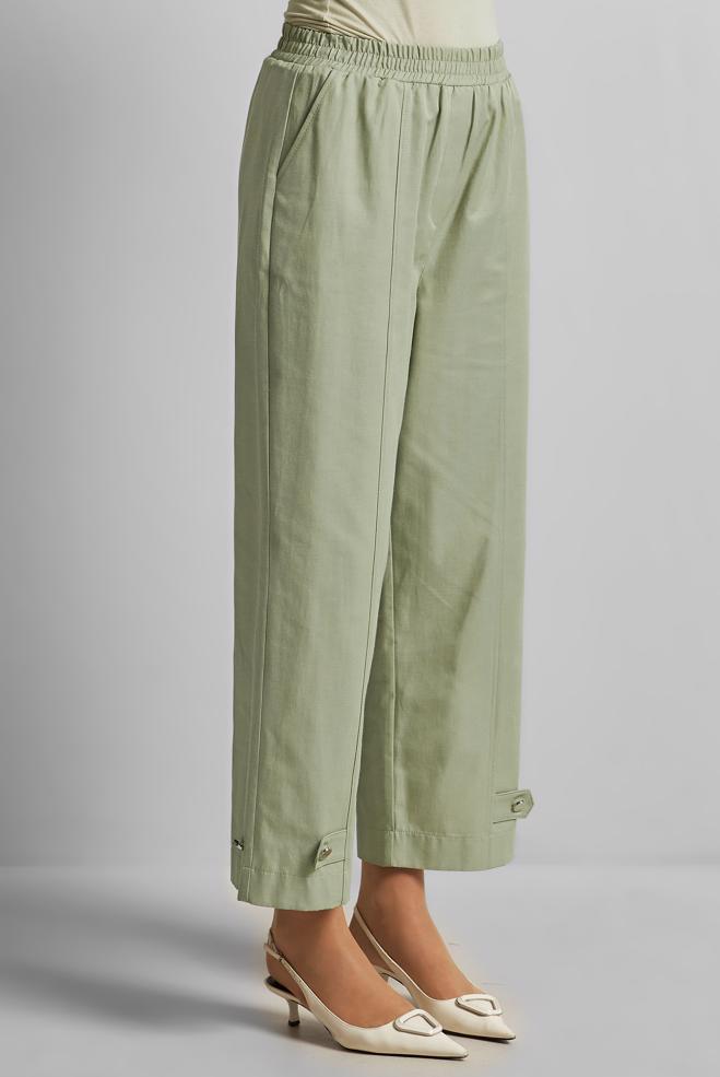 Hijab clothing BEIGE WIDE LEG LYOCELL PANTS 70889 - ALVİNA