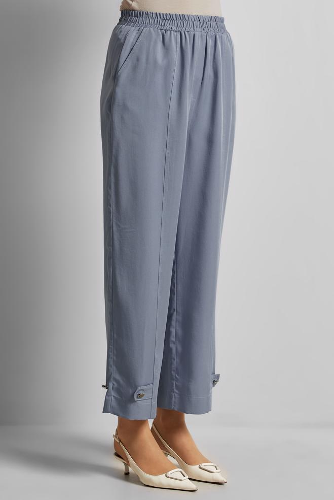 Hijab clothing BLUE WIDE LEG LYOCELL PANTS 70889 - ALVİNA