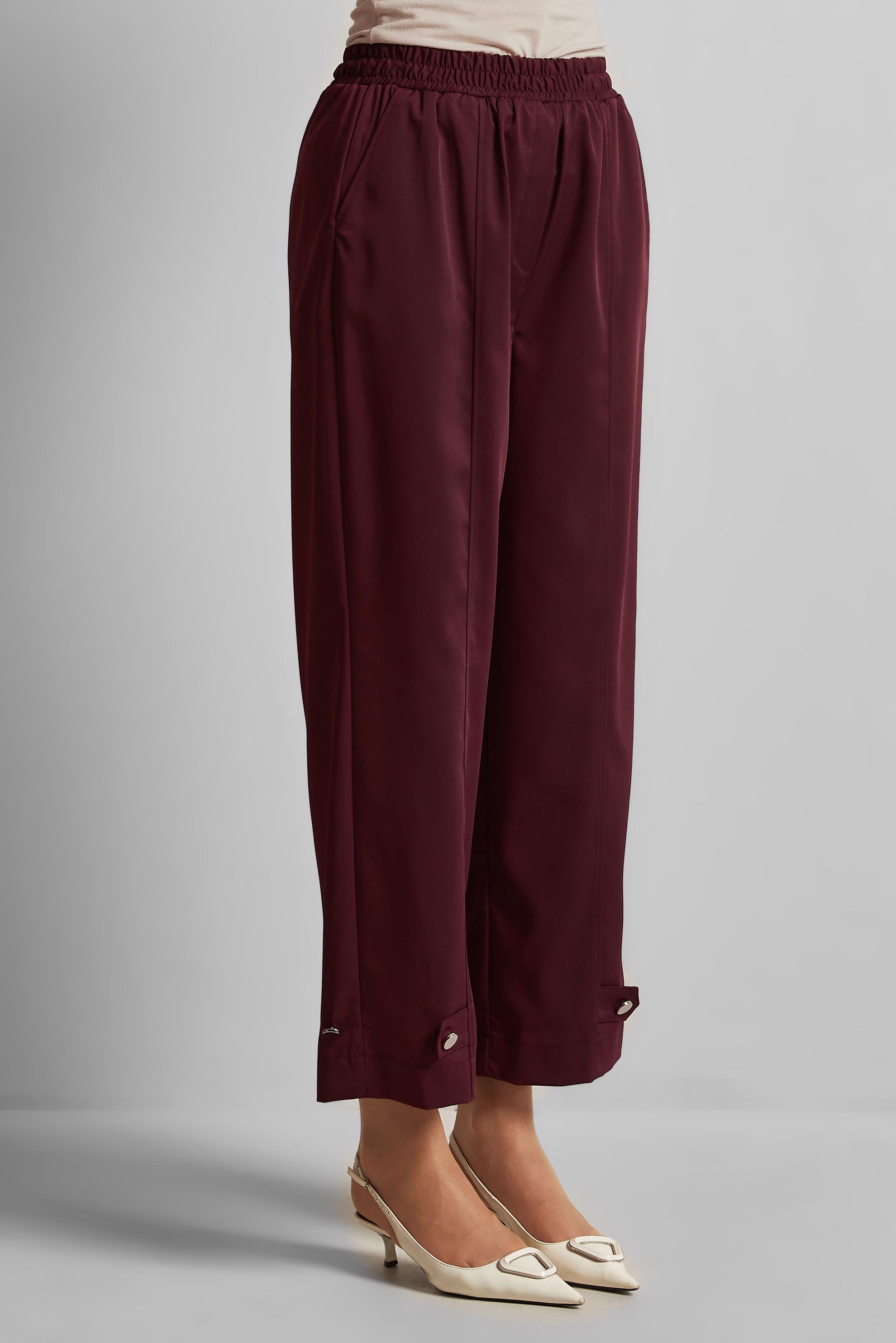Tesettür giyim BORDO BELİ LASTİKLİ PANTOLON 70890