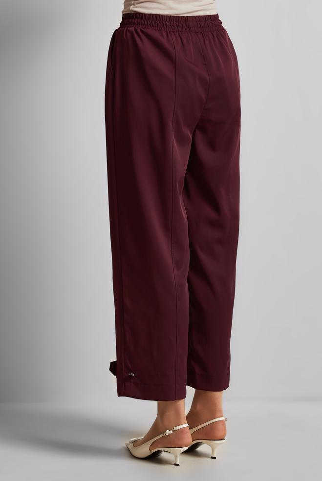 Hijab clothing CLARET RED ELASTIC WAIST PANTS 70890 - ALVİNA