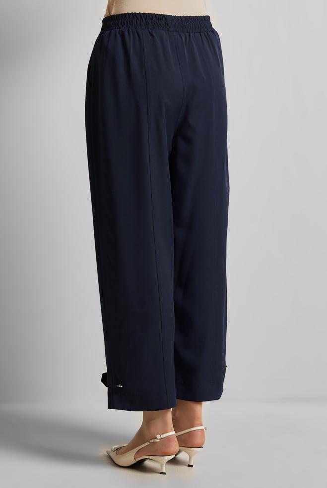 Hijab clothing NAVY BLUE ELASTIC WAIST PANTS 70890 - ALVİNA