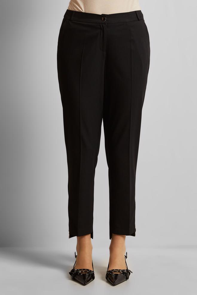 Hijab clothing BLACK ZIPPER DETAILED PANTS 70891 - ALVİNA