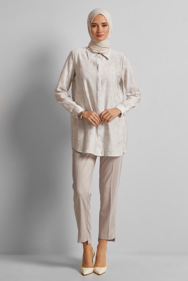 Hijab clothing BEIGE ZIPPER DETAILED PANTS 70891 - ALVİNA