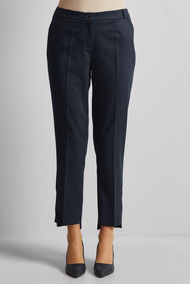 Hijab clothing NAVY BLUE ZIPPER DETAILED PANTS 70891 - ALVİNA