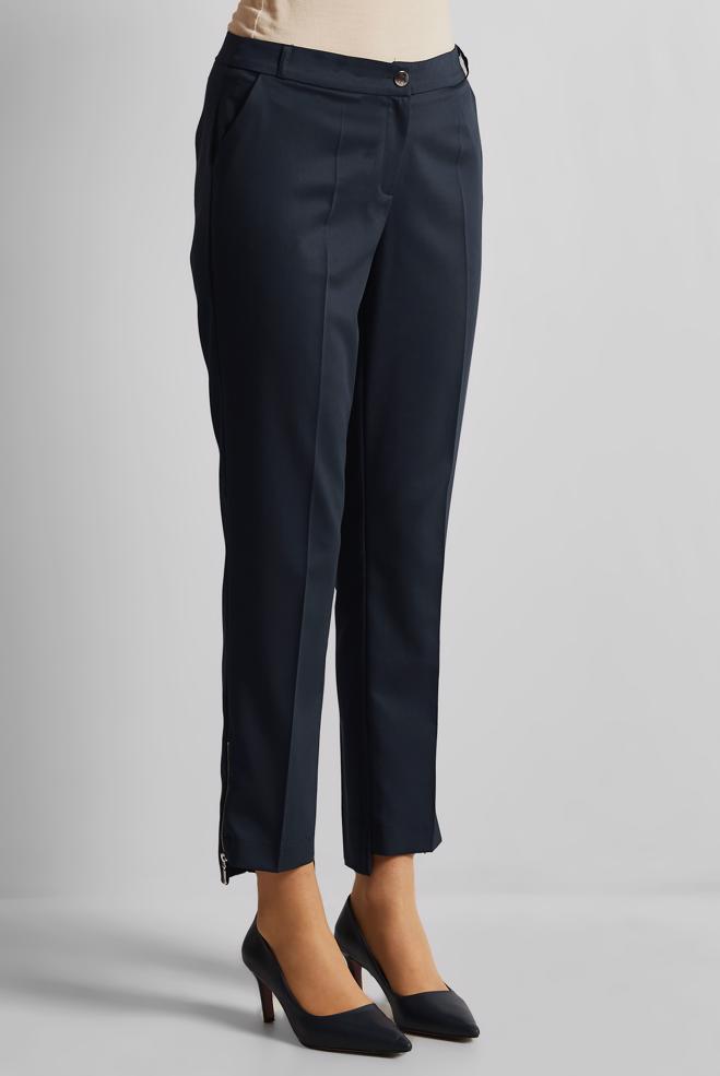 Hijab clothing NAVY BLUE ZIPPER DETAILED PANTS 70891 - ALVİNA